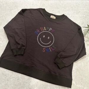 Happy Smile Rhinestone Crewneck